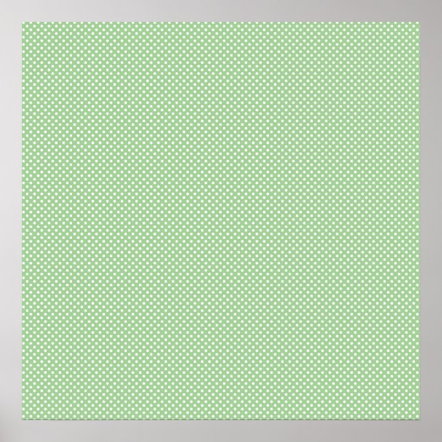 Grün mit einfachen weißen Punkten Poster (Vorne)