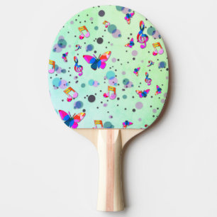 Grün mit farbenfrohem Musikdesign Tischtennis Schläger