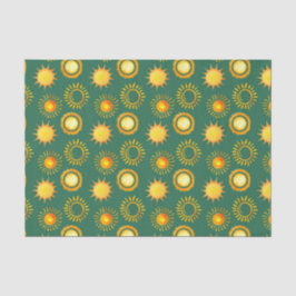 Grün mit gelber Sonne Seidenpapier