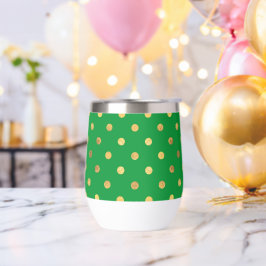 Grün mit Gold-Glitzer-Punkten
