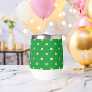 Grün mit Gold-Glitzer-Punkten