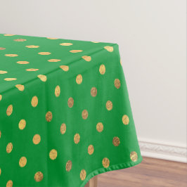 Grün mit Gold-Glitzer-Punkten Tischdecke