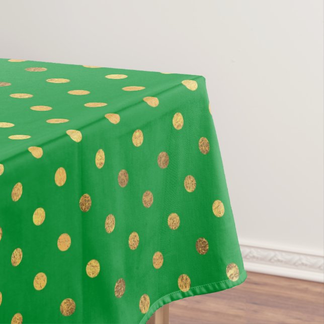 Grün mit Gold-Glitzer-Punkten Tischdecke (Beispiel)