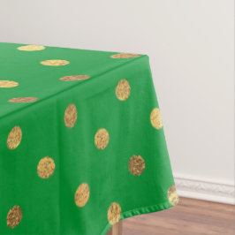 Grün mit Gold-Glitzer-Punkten Tischdecke