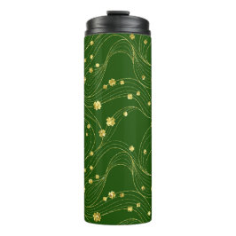 GRÜN MIT GOLD GLITZER SEHEN IRISCHE KLEEBLÄTTER THERMOSBECHER