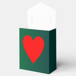 Grün mit rotem Herzen >Valentines Bevorzugung Box Geschenkschachtel