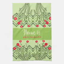 Grün mit roter Blüte