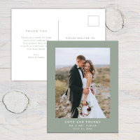Grün mit Text und Foto | Hochzeit Danke