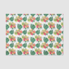 Grün mit tropischen Blume und Palm-Blätter 2 Seidenpapier