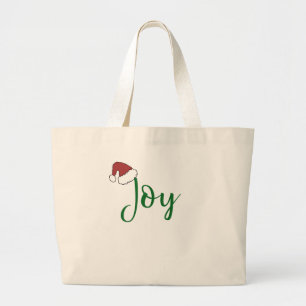 Grün mit Weihnachtsmannmütze Jumbo Stoffbeutel