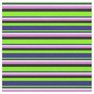 Grün, Mitternachtsblau, Beige, Orchid und Schwarz Stoff