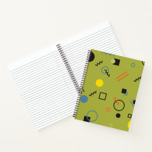 Grün, modern, cool, trendy, urban,Memphis-Muster Notizbuch