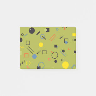 Grün, modern, cool, trendy, urban,Memphis-Muster Post-it Klebezettel