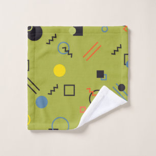 Grün, modern, cool, trendy, urban,Memphis-Muster Waschlappen