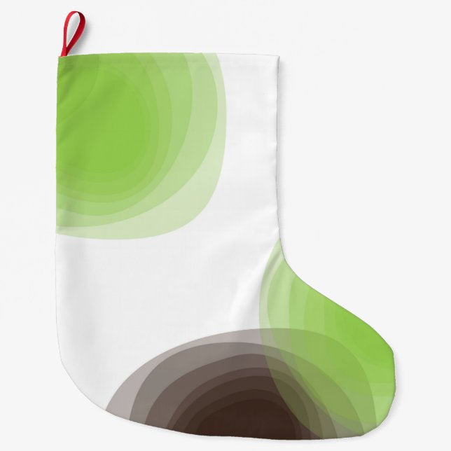Grün, modern, einfach, abstrakte Blume Großer Weihnachtsstrumpf (Vorderseite)