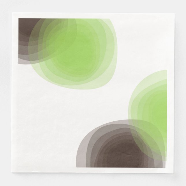 Grün, modern, einfach, abstrakte Blume Serviette (Vorderseite)