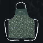 Grün modern minimalbotanisch elegant personalisier schürze<br><div class="desc">Moderne minimale grüne Schrift personalisierte Schürze. Handgemalte Eukalyptus,  minimales Laub und moderne rustikale Rattanköpfe verleihen diesem Design ein luxuriöses Ambiente. In klassischen Grüntönen,  Braun,  Schwarz,  Salbei grün und Grau.</div>
