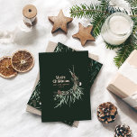 Grün, modern und elegant, botanisch rustikal folien feiertagskarte<br><div class="desc">Grün moderne elegante rustikale Aquarell getrocknete botanische florale gedämpfte Farben Weihnachtskarte.</div>