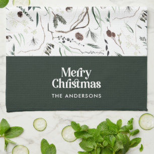 Grün, modern und elegant, botanisch rustikal geschirrtuch