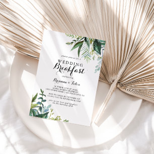 Grün Modernes kalligrafisches Hochzeitsfrühstück Einladung