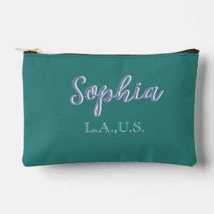 GRÜN Name Mädchen Boss Text LILA elegant Zubehörtasche