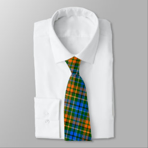 Grün Orange Blau Kariert Tartan Design  Krawatte