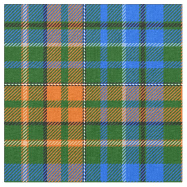 Grün Orange Blau Kariertes Tartan-Design  Stoff (Nahaufnahme)