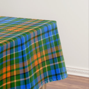 Grün Orange Blau Kariertes Tartan-Design Tischdecke