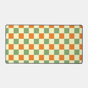 Grün Orange Braun Kariert Gingham Muster Schreibtischunterlage