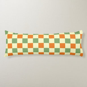 Grün Orange Braun Kariert Gingham-Muster Seitenschläferkissen