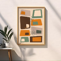 Grün, Orange, Braun, Mittelalter Moderne Abstrakt