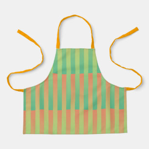 Grün Orange gestreiftes Muster Schürze
