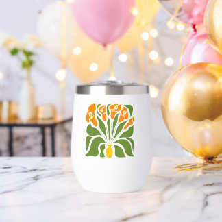 Grün-Orange moderne abstrakte Blumendesign
