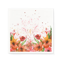 Grün & Orange Moderne Abstrakte Blumenmuster