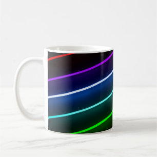 GRÜN, ORANGE, ROT, BLAU UND LILA STREIFLICHT KAFFEETASSE