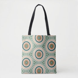 Grün Orange Und Blau Boho Chic Kreis Muster Tasche