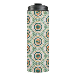 Grün Orange Und Blau Boho Chic Kreis Muster Thermosbecher