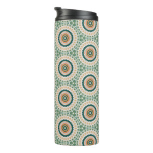 Grün Orange Und Blau Boho Chic Kreis Muster Thermosbecher