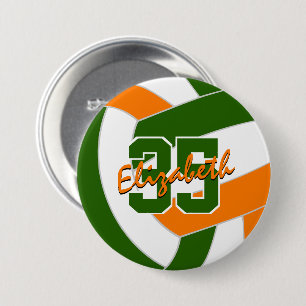 Grün Orange Volleyball-Mannschaftsfarben Button