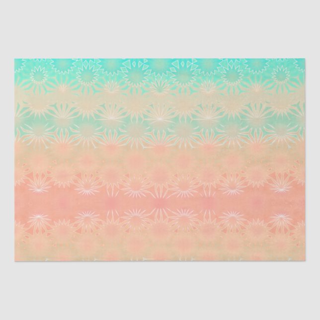 Grün, Peach, Melon und Korallen Seidenpapier (Vorderseite)