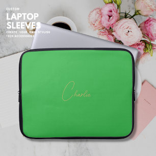 Grün Personalisierter Name für das Notebook Laptopschutzhülle
