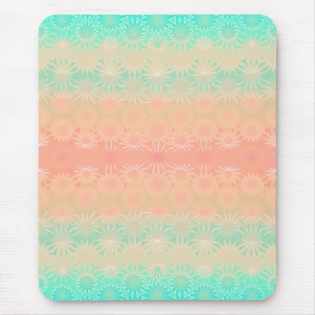 Grün, Pfirsich, Melon und Korallengeometrie Mousepad (Vorne)