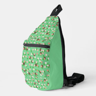 Grün, Pfirsich und Braun gepunktet Crossbody Bag