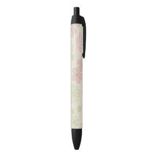 Grün Pink Beige Retro Y2K 70er Jahre Blumenmuster Kugelschreiber