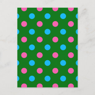 Grün Pink Blau Polka-Punkt-Muster Postkarte