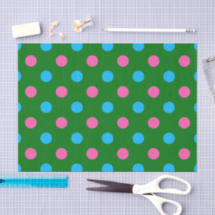 Grün Pink Blau Punkte Muster Seidenpapier