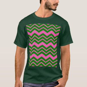 Grün Pink Chevron Zickzack-Design T-Shirt