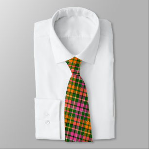 Grün Pink Orange Karo Tartan Design Krawatte