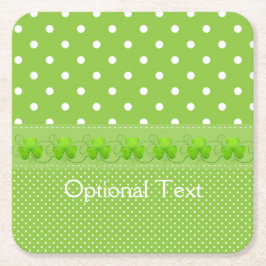 Grün, Punkte und Kleeblätter Rechteckiger Pappuntersetzer