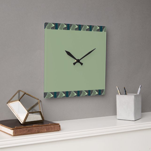 Grün Quadratische Wanduhr (Büro)